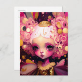 ピンクフェアリーファンタジーアート ポストカード (正面/裏面)