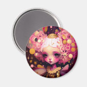 ピンクフェアリーファンタジーアート マグネット (正面/裏面)