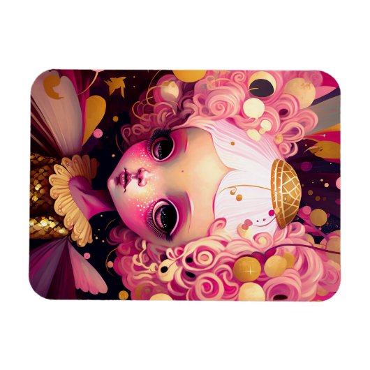 ピンクフェアリーファンタジーアート マグネット (横)