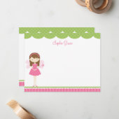 ピンクフェアリーフラットノートカード ノートカード (正面/裏面インサイチュ)