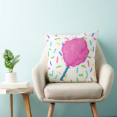 ピンクフェアリーフロスコットンキャンディスクエアクッション クッション (椅子)