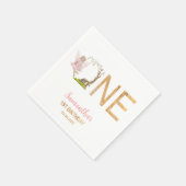 ピンクフェアリーフローラフォレスト1st誕生日 スタンダードカクテルナプキン (角)