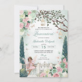 ピンクフェアリープリンセスエンチャントガーデンキンセアニェラ 招待状 (正面)