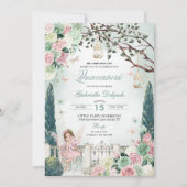 ピンクフェアリープリンセスエンチャントガーデンキンセアニェラ 招待状 (正面)