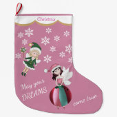 ピンクフェアリープリンセスドリーム ラージクリスマスストッキング (正面)