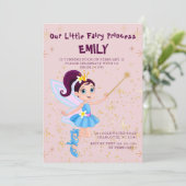 ピンクフェアリープリンセス誕生日招待状 招待状 (スタンド正面)