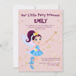 ピンクフェアリープリンセス誕生日招待状 招待状