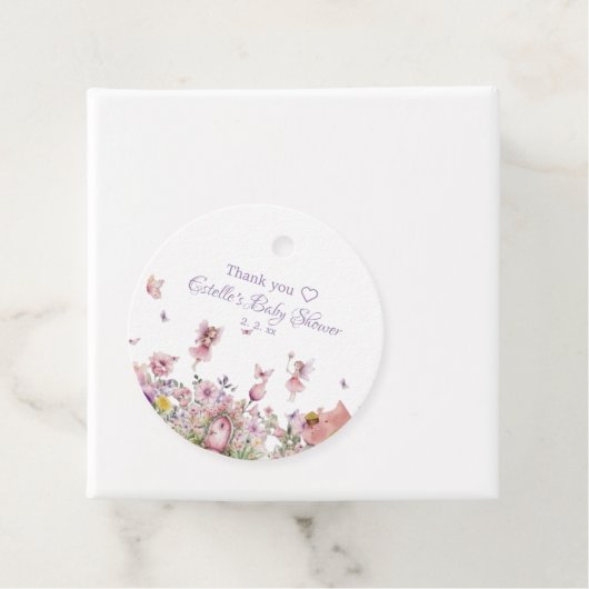 ピンクフェアリーベビーシャワーメッセージカード フェイバータグ (インサイチュ)