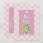 ピンクフェアリーベビーシャワー招待状 招待状 (正面/裏面)