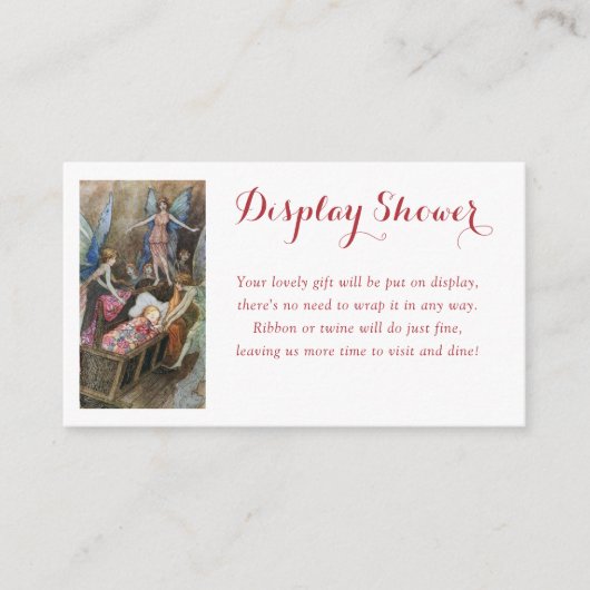 ピンクフェアリーベビー恵みディスプレイシャワー エンクロージャーカード (正面)