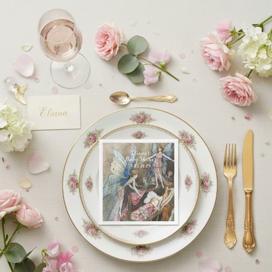 ピンクフェアリーベビー恵みベビーシャワー スタンダードカクテルナプキン