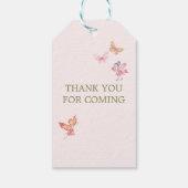 ピンクフェアリー最初の女の子誕生日好意ギフトラベル ギフトタグ (裏面)