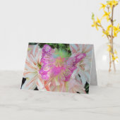 ピンクフェアリー誕生日ウィッシュカード カード (黄色い花)