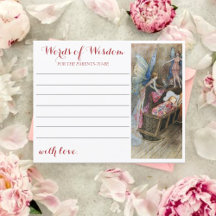 ピンクフェアリー賛美ベビーのベビーシャワーアドバイスカード