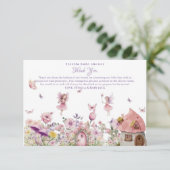 ピンクフェアリー赤ちゃんシャワーサンキューカード サンキューカード (スタンド正面)