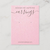 ピンクフェイクきらめく紙イヤリングディスプレイ 名刺 (正面)