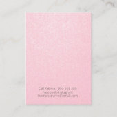 ピンクフェイクきらめく紙イヤリングディスプレイ 名刺 (裏面)