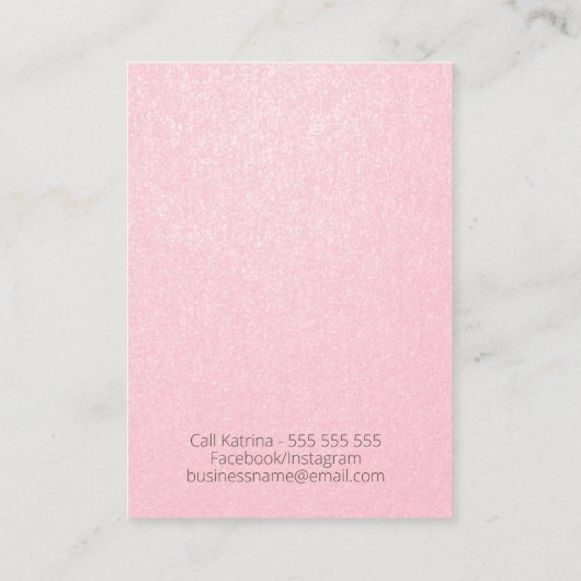 ピンクフェイクきらめく紙イヤリングディスプレイ 名刺 (裏面)