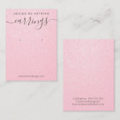 ピンクフェイクきらめく紙イヤリングディスプレイ 名刺 (正面/裏面)