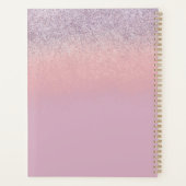 ピンクフェイクとパープルスパークリーグリッターモノグラムの プランナー手帳 (裏面)