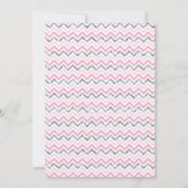 ピンクフェイクとフォイル銀のフローラ結婚ズ 招待状 (裏面)