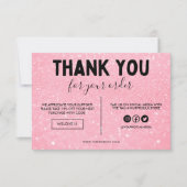 ピンクフェイクとブラックのグリッターありがとうメディア挿入 (正面)