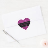 ピンクフェイクのグリッター結婚式の日付を保存 ハートシール (封筒)