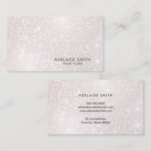 ピンクフェイクのシャンパンが輝く 名刺 (正面/裏面)