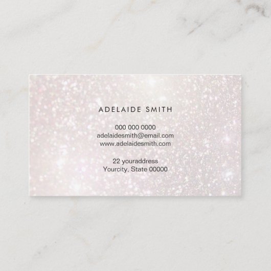 ピンクフェイクのシャンパンが輝く 名刺 (裏面)