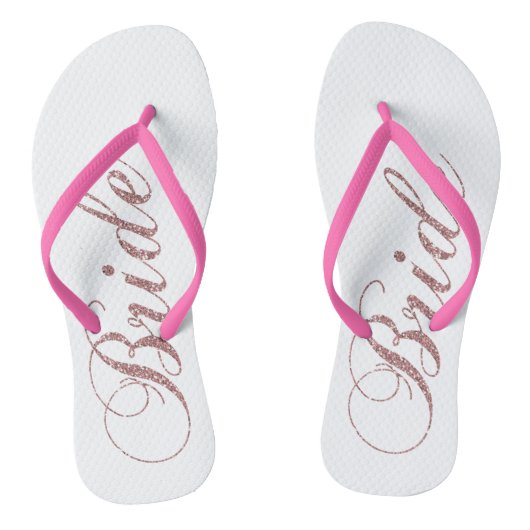 ピンクフェイクのスパークルスブライド ビーチサンダル (ソール)