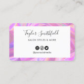 ピンクフェイクのホログラフィカスタムックロイヤリティカード 名刺 (裏面)