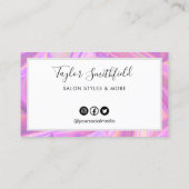 ピンクフェイクのホログラフィカスタムックロイヤリティカード 名刺 (裏面)