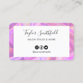 ピンクフェイクのホログラフィカスタムックロイヤリティカード 名刺 (裏面)