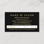 ピンクフェイクの唇を持つ金ゴールドメイクアップアーティストアポイントメント 予約カード (裏面)