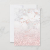 ピンクフェイクの大理石の上のグリッターファースト・ホーリー・コミュニオン 招待状 (裏面)