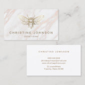 ピンクフェイクの大理石の金ゴールドホイル 名刺 (正面/裏面)