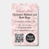 ピンクフェイクの大理石IDバッジ バッジ (裏面)