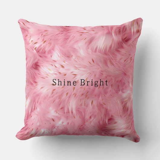 ピンクフェイクの毛皮 クッション (正面)