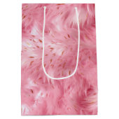 ピンクフェイクの毛皮 ミディアムペーパーバッグ (裏面)