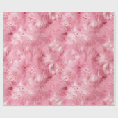 ピンクフェイクの毛皮 ラッピングペーパー (フラット)