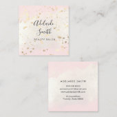 ピンクフェイクの水の色のホイルスター スクエア名刺 (正面/裏面)