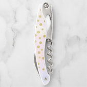 ピンクフェイクの水彩の金ゴールド紙吹雪 ソムリエナイフ (裏面)