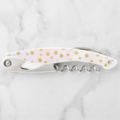 ピンクフェイクの水彩の金ゴールド紙吹雪 ソムリエナイフ (正面)