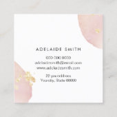 ピンクフェイクの水彩円に対するグリッター効果 スクエア名刺 (裏面)