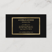 ピンクフェイクの水彩画の金箔メイクアップ文字 名刺 (裏面)