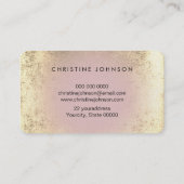 ピンクフェイクの金ゴールド箔ひまわり 名刺 (裏面)