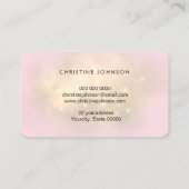 ピンクフェイクグリッターの弓のロゴ 名刺 (裏面)