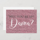 ピンクフェイクグリッターキンセアニェラダマ提案 インビテーションポストカード (正面/裏面)