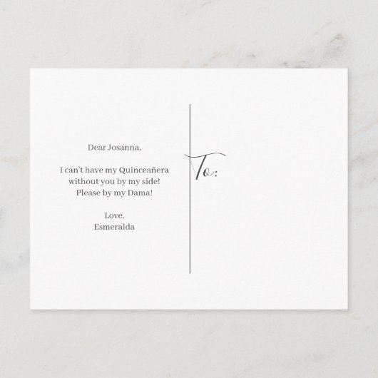 ピンクフェイクグリッターキンセアニェラダマ提案 インビテーションポストカード (裏面)