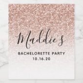 ピンクフェイクグリッターグラデーション名前をカスタムするバチェロレッテ ワインラベル (シングルラベル)